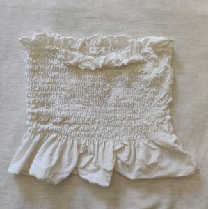 Smocked White Tube Top